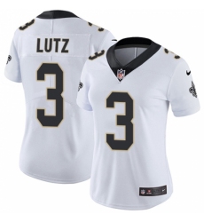 Women's Nike New Orleans Saints #3 Will Lutz White Vapor Untouchable Limited Player NFL Jersey