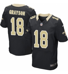 Men's Nike New Orleans Saints #18 Garrett Grayson Black Team Color Vapor Untouchable Elite Player NFL Jersey