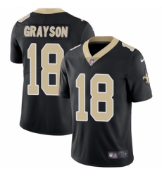 Men's Nike New Orleans Saints #18 Garrett Grayson Black Team Color Vapor Untouchable Limited Player NFL Jersey