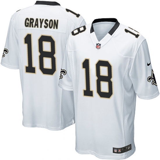 Men's Nike New Orleans Saints #18 Garrett Grayson Game White NFL Jersey Men's Nike New Orleans Saints #18 Garrett Grayson Game White NFL Jersey