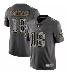 Men's Nike New Orleans Saints #18 Garrett Grayson Gray Static Vapor Untouchable Limited NFL Jersey