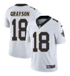 Men's Nike New Orleans Saints #18 Garrett Grayson White Vapor Untouchable Limited Player NFL Jersey