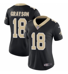Women's Nike New Orleans Saints #18 Garrett Grayson Black Team Color Vapor Untouchable Limited Player NFL Jersey