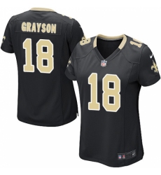 Women's Nike New Orleans Saints #18 Garrett Grayson Game Black Team Color NFL Jersey