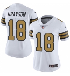 Women's Nike New Orleans Saints #18 Garrett Grayson Limited White Rush Vapor Untouchable NFL Jersey