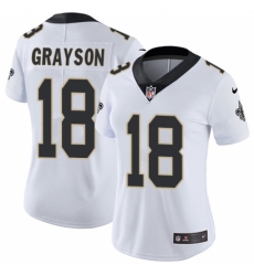 Women's Nike New Orleans Saints #18 Garrett Grayson White Vapor Untouchable Limited Player NFL Jersey