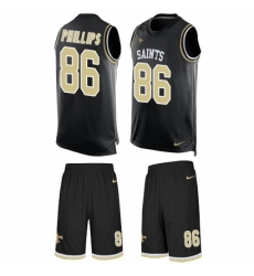 Men's Nike New Orleans Saints #86 John Phillips Limited Black Tank Top Suit NFL Jersey