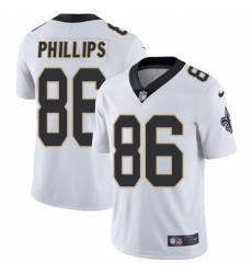 Men's Nike New Orleans Saints #86 John Phillips White Vapor Untouchable Limited Player NFL Jersey
