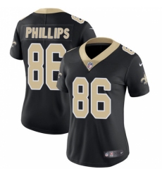 Women's Nike New Orleans Saints #86 John Phillips Black Team Color Vapor Untouchable Limited Player NFL Jersey