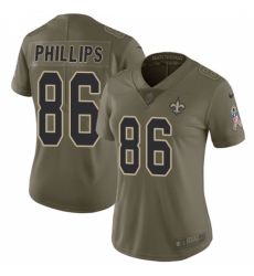 Women's Nike New Orleans Saints #86 John Phillips Limited Olive 2017 Salute to Service NFL Jersey