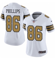 Women's Nike New Orleans Saints #86 John Phillips Limited White Rush Vapor Untouchable NFL Jersey