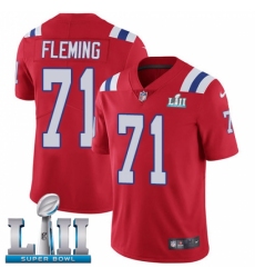 Men's Nike New England Patriots #71 Cameron Fleming Red Alternate Vapor Untouchable Limited Player Super Bowl LII NFL Jersey