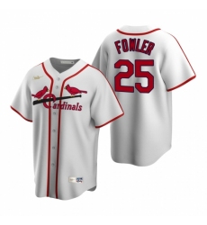 Men's Nike St. Louis Cardinals #25 Dexter Fowler White Cooperstown Collection Home Stitched Baseball Jersey