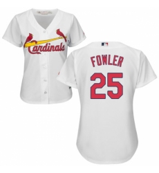 Women's Majestic St. Louis Cardinals #25 Dexter Fowler Replica White Home Cool Base MLB Jersey