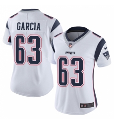 Women's Nike New England Patriots #63 Antonio Garcia White Vapor Untouchable Limited Player NFL Jersey