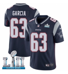 Youth Nike New England Patriots #63 Antonio Garcia Navy Blue Team Color Vapor Untouchable Limited Player Super Bowl LII NFL Jersey
