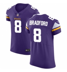 Men's Nike Minnesota Vikings #8 Sam Bradford Purple Team Color Vapor Untouchable Elite Player NFL Jersey