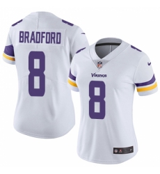 Women's Nike Minnesota Vikings #8 Sam Bradford White Vapor Untouchable Limited Player NFL Jersey