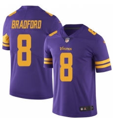 Youth Nike Minnesota Vikings #8 Sam Bradford Elite Purple Rush Vapor Untouchable NFL Jersey