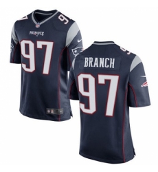 Men's Nike New England Patriots #97 Alan Branch Game Navy Blue Team Color NFL Jersey