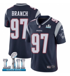 Men's Nike New England Patriots #97 Alan Branch Navy Blue Team Color Vapor Untouchable Limited Player Super Bowl LII NFL Jersey