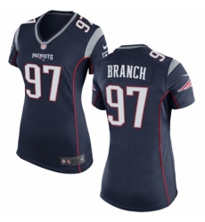 Women's Nike New England Patriots #97 Alan Branch Game Navy Blue Team Color NFL Jersey