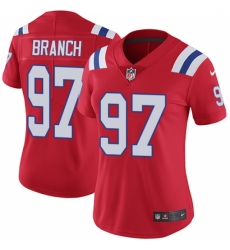 Women's Nike New England Patriots #97 Alan Branch Red Alternate Vapor Untouchable Limited Player NFL Jersey
