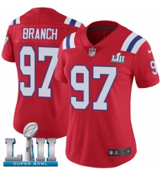 Women's Nike New England Patriots #97 Alan Branch Red Alternate Vapor Untouchable Limited Player Super Bowl LII NFL Jersey
