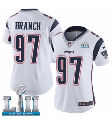 Women's Nike New England Patriots #97 Alan Branch White Vapor Untouchable Limited Player Super Bowl LII NFL Jersey