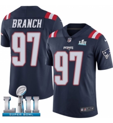 Youth Nike New England Patriots #97 Alan Branch Limited Navy Blue Rush Vapor Untouchable Super Bowl LII NFL Jersey