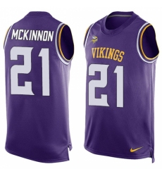 Men's Nike Minnesota Vikings #21 Jerick McKinnon Limited Purple Player Name & Number Tank Top NFL Jersey