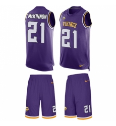 Men's Nike Minnesota Vikings #21 Jerick McKinnon Limited Purple Tank Top Suit NFL Jersey