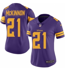 Women's Nike Minnesota Vikings #21 Jerick McKinnon Limited Purple Rush Vapor Untouchable NFL Jersey