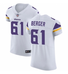 Men's Nike Minnesota Vikings #61 Joe Berger White Vapor Untouchable Elite Player NFL Jersey