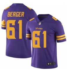 Youth Nike Minnesota Vikings #61 Joe Berger Limited Purple Rush Vapor Untouchable NFL Jersey