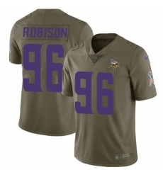 Youth Nike Minnesota Vikings #96 Brian Robison Limited Olive 2017 Salute to Service NFL Jersey