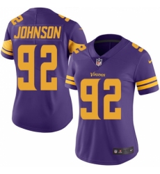 Women's Nike Minnesota Vikings #92 Tom Johnson Elite Purple Rush Vapor Untouchable NFL Jersey