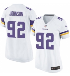 Women's Nike Minnesota Vikings #92 Tom Johnson Elite White NFL Jersey