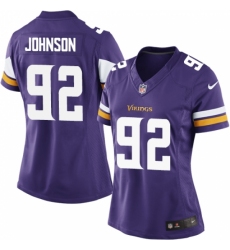 Women's Nike Minnesota Vikings #92 Tom Johnson Purple Team Color Vapor Untouchable Limited Player NFL Jersey