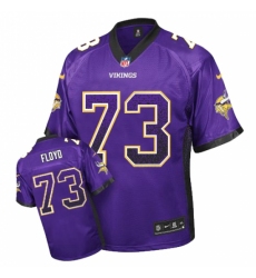 Men's Nike Minnesota Vikings #73 Sharrif Floyd Elite Purple Drift Fashion NFL Jersey