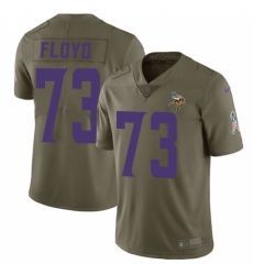 Men's Nike Minnesota Vikings #73 Sharrif Floyd Limited Olive 2017 Salute to Service NFL Jersey