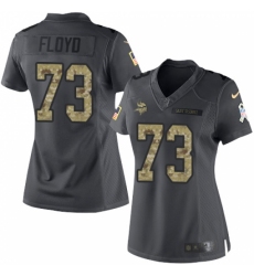 Women's Nike Minnesota Vikings #73 Sharrif Floyd Limited Black 2016 Salute to Service NFL Jersey