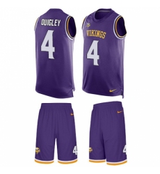 Men's Nike Minnesota Vikings #4 Ryan Quigley Limited Purple Tank Top Suit NFL Jersey