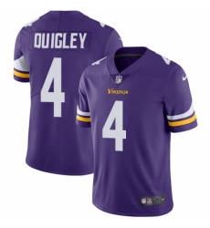 Men's Nike Minnesota Vikings #4 Ryan Quigley Purple Team Color Vapor Untouchable Limited Player NFL Jersey