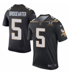 Men's Nike Minnesota Vikings #5 Teddy Bridgewater Elite Black Team Irvin 2016 Pro Bowl NFL Jersey