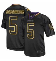 Men's Nike Minnesota Vikings #5 Teddy Bridgewater Elite Lights Out Black NFL Jersey