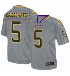 Men's Nike Minnesota Vikings #5 Teddy Bridgewater Elite Lights Out Grey NFL Jersey