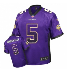 Men's Nike Minnesota Vikings #5 Teddy Bridgewater Elite Purple Drift Fashion NFL Jersey