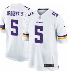 Men's Nike Minnesota Vikings #5 Teddy Bridgewater Game White NFL Jersey