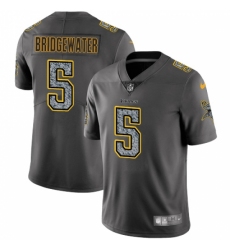 Men's Nike Minnesota Vikings #5 Teddy Bridgewater Gray Static Vapor Untouchable Limited NFL Jersey